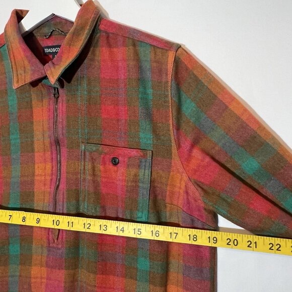 Toad & Co Women Bodie Plaid Flannel ShirtDress Long Sleeve Small Size Pockets - Picture 5 of 13